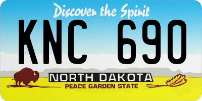 ND license plate KNC690