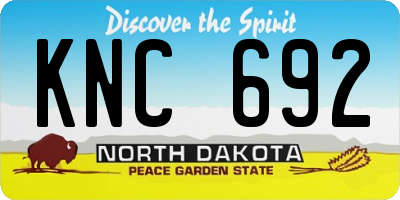 ND license plate KNC692