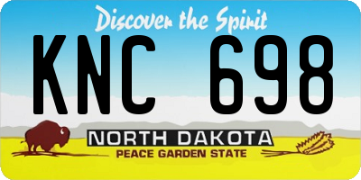 ND license plate KNC698