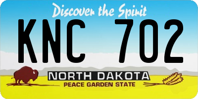 ND license plate KNC702