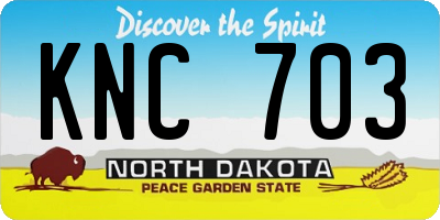 ND license plate KNC703