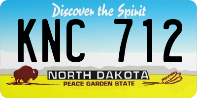 ND license plate KNC712