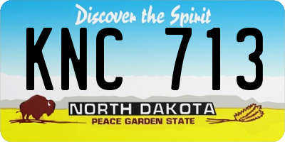 ND license plate KNC713