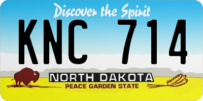 ND license plate KNC714