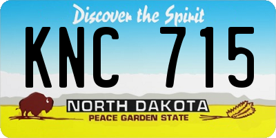 ND license plate KNC715