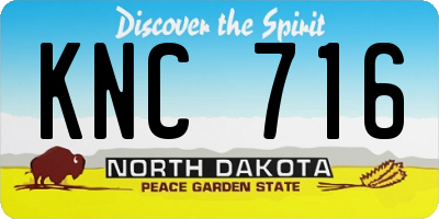 ND license plate KNC716