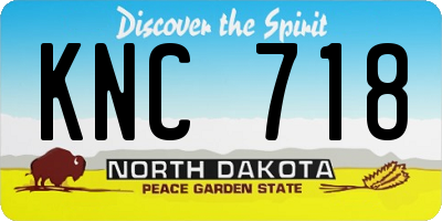 ND license plate KNC718