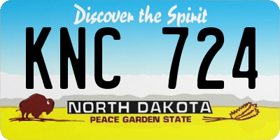 ND license plate KNC724