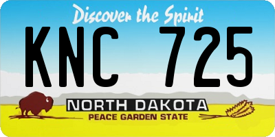 ND license plate KNC725