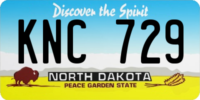 ND license plate KNC729