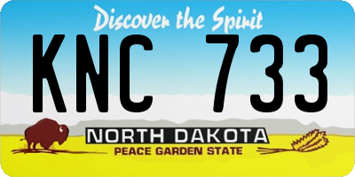 ND license plate KNC733