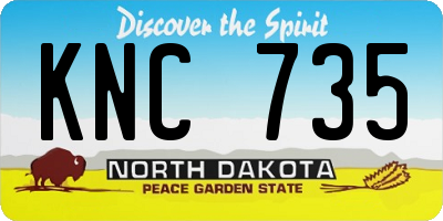 ND license plate KNC735