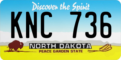 ND license plate KNC736