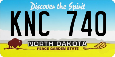 ND license plate KNC740