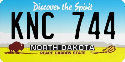 ND license plate KNC744