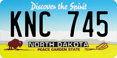 ND license plate KNC745