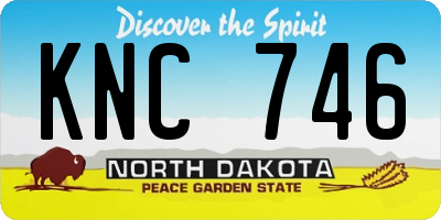 ND license plate KNC746