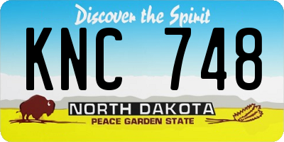 ND license plate KNC748