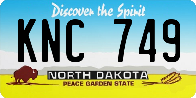 ND license plate KNC749