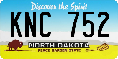 ND license plate KNC752