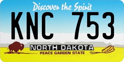 ND license plate KNC753