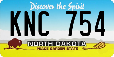 ND license plate KNC754