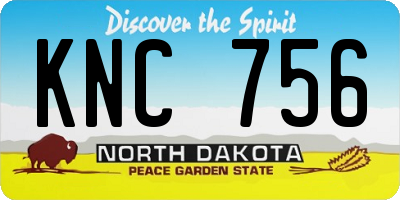 ND license plate KNC756