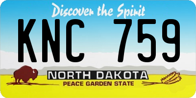 ND license plate KNC759