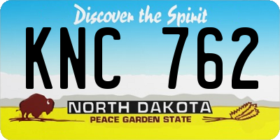 ND license plate KNC762