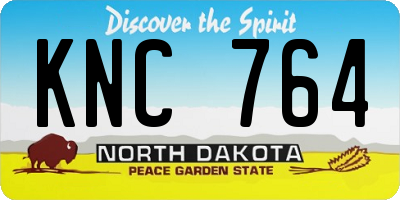 ND license plate KNC764