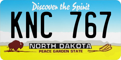 ND license plate KNC767