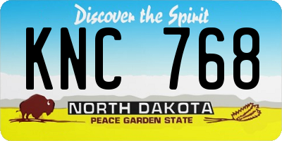 ND license plate KNC768
