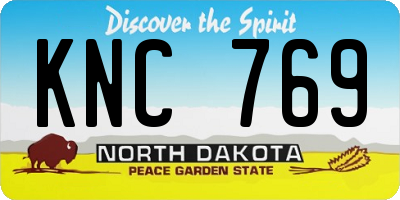 ND license plate KNC769