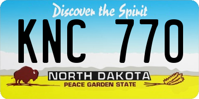 ND license plate KNC770