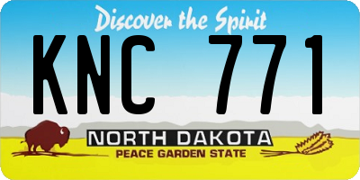 ND license plate KNC771