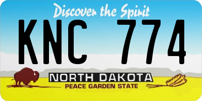 ND license plate KNC774