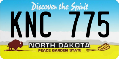 ND license plate KNC775