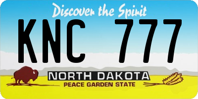 ND license plate KNC777