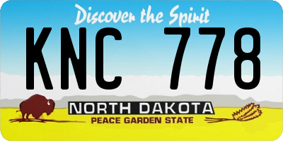 ND license plate KNC778