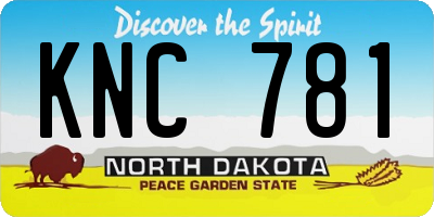 ND license plate KNC781