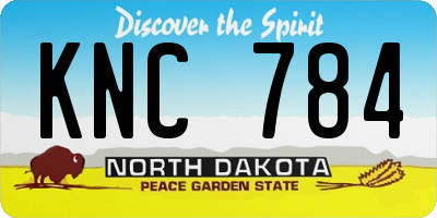 ND license plate KNC784