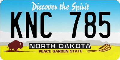 ND license plate KNC785