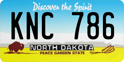 ND license plate KNC786