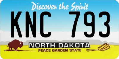 ND license plate KNC793
