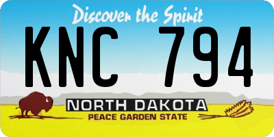 ND license plate KNC794