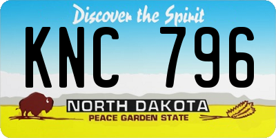 ND license plate KNC796