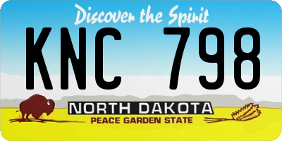 ND license plate KNC798