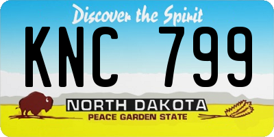 ND license plate KNC799