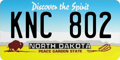 ND license plate KNC802