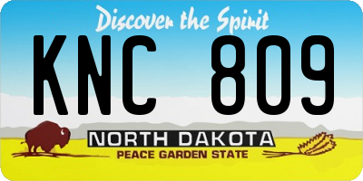 ND license plate KNC809